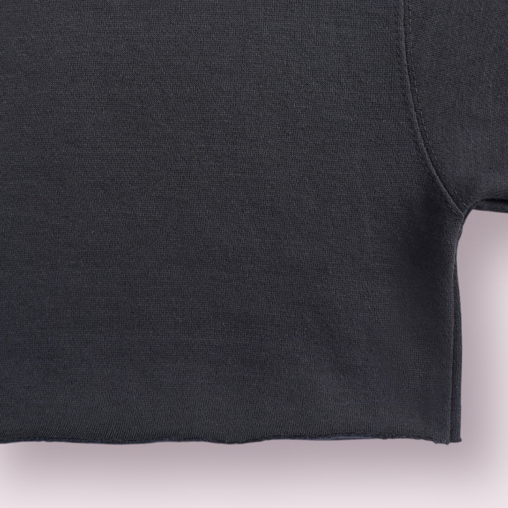 HAIL DMV RAW EDGE WOMEN'S CROP HOODIE - (PHANTOM BLACK)