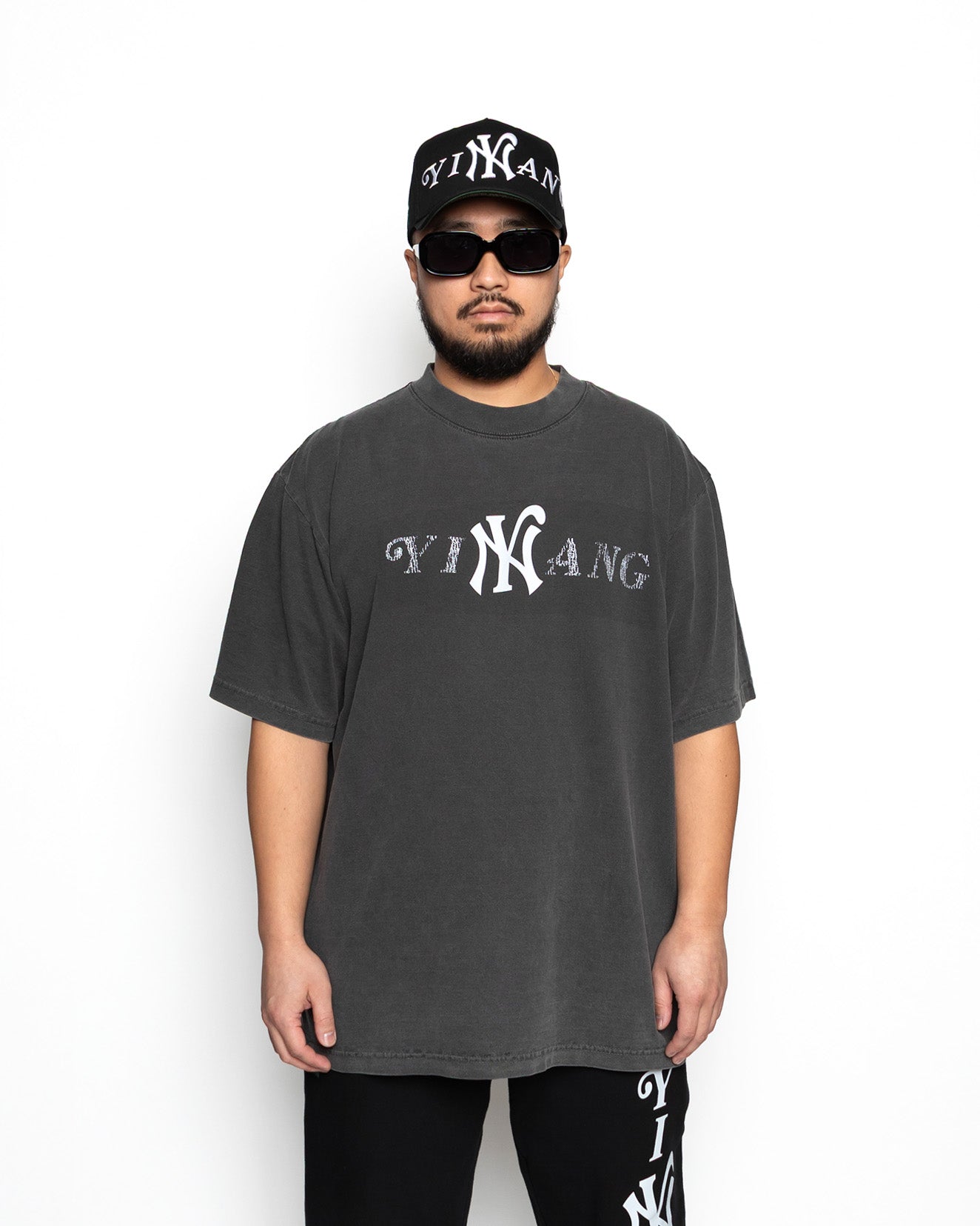 YIN YANG A-FRAME 5 PANEL HAT - (PHANTOM BLACK)