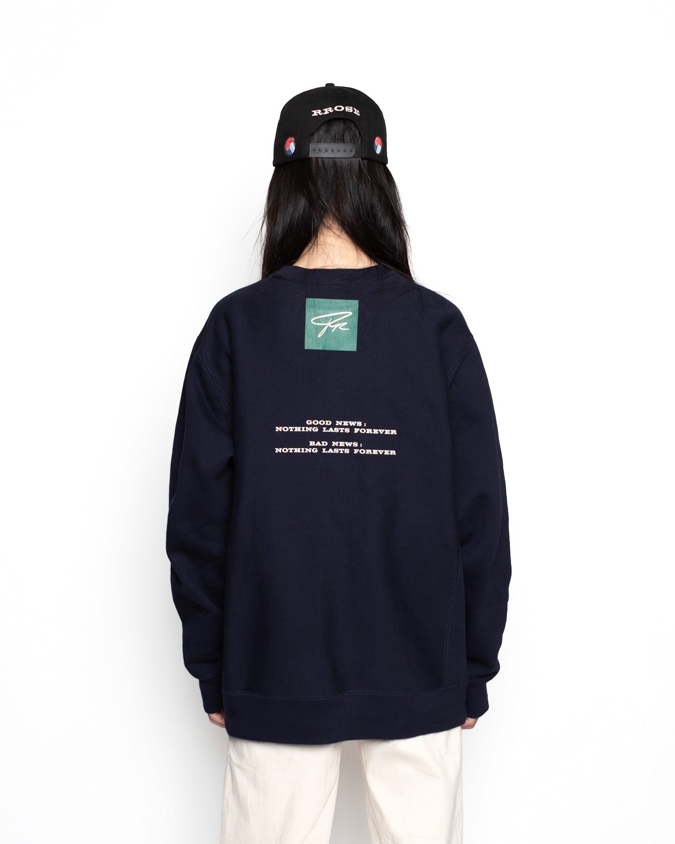YIN YANG HEAVYWEIGHT CREWNECK - (NYC NAVY)