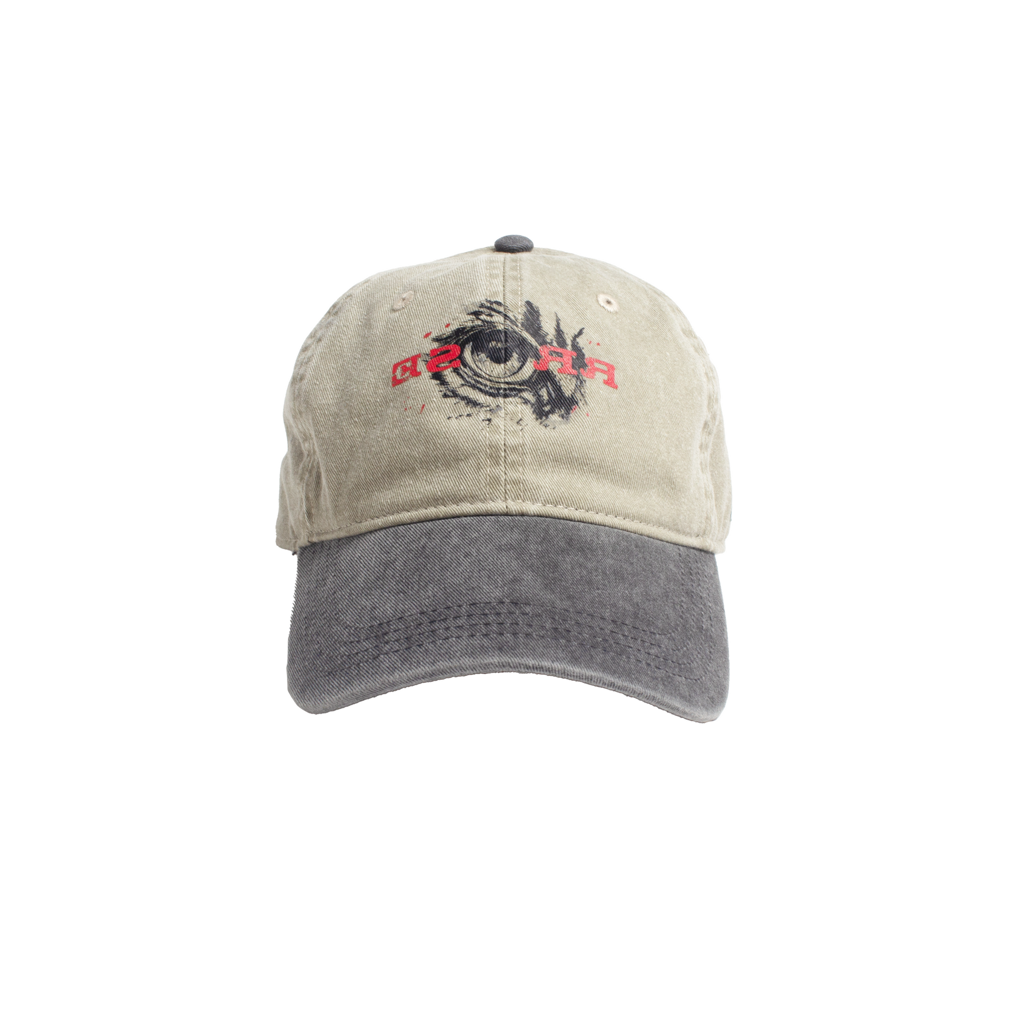 EYE OF THE TIGER VINTAGE WASHED HAT - (FADED LIGHT KHAKI/BLACK)