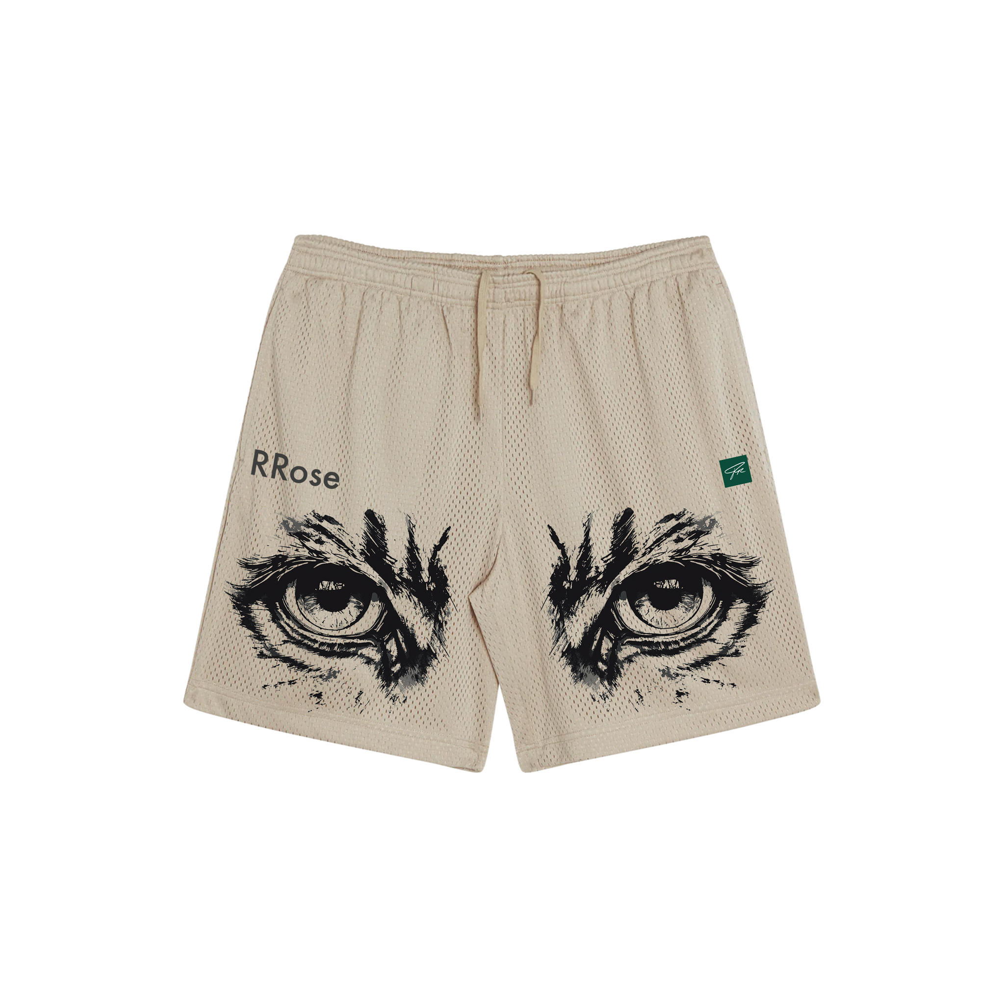 EYE OF THE TIGER HEAVYWEIGHT MESH SHORTS - (LIGHT TAN)