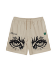 EYE OF THE TIGER HEAVYWEIGHT MESH SHORTS - (LIGHT TAN)