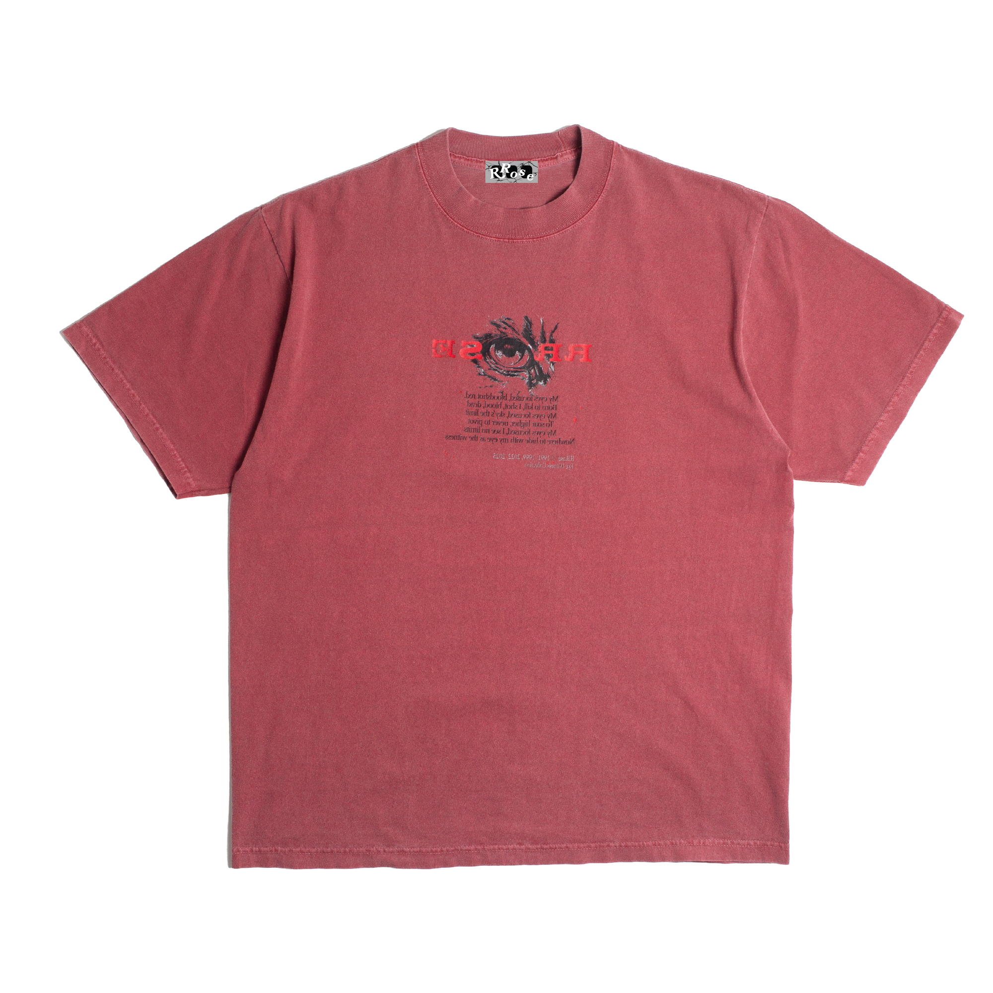 EYE WITNESS POEM HEAVYWEIGHT SHIRT - (VINTAGE FADED RED)
