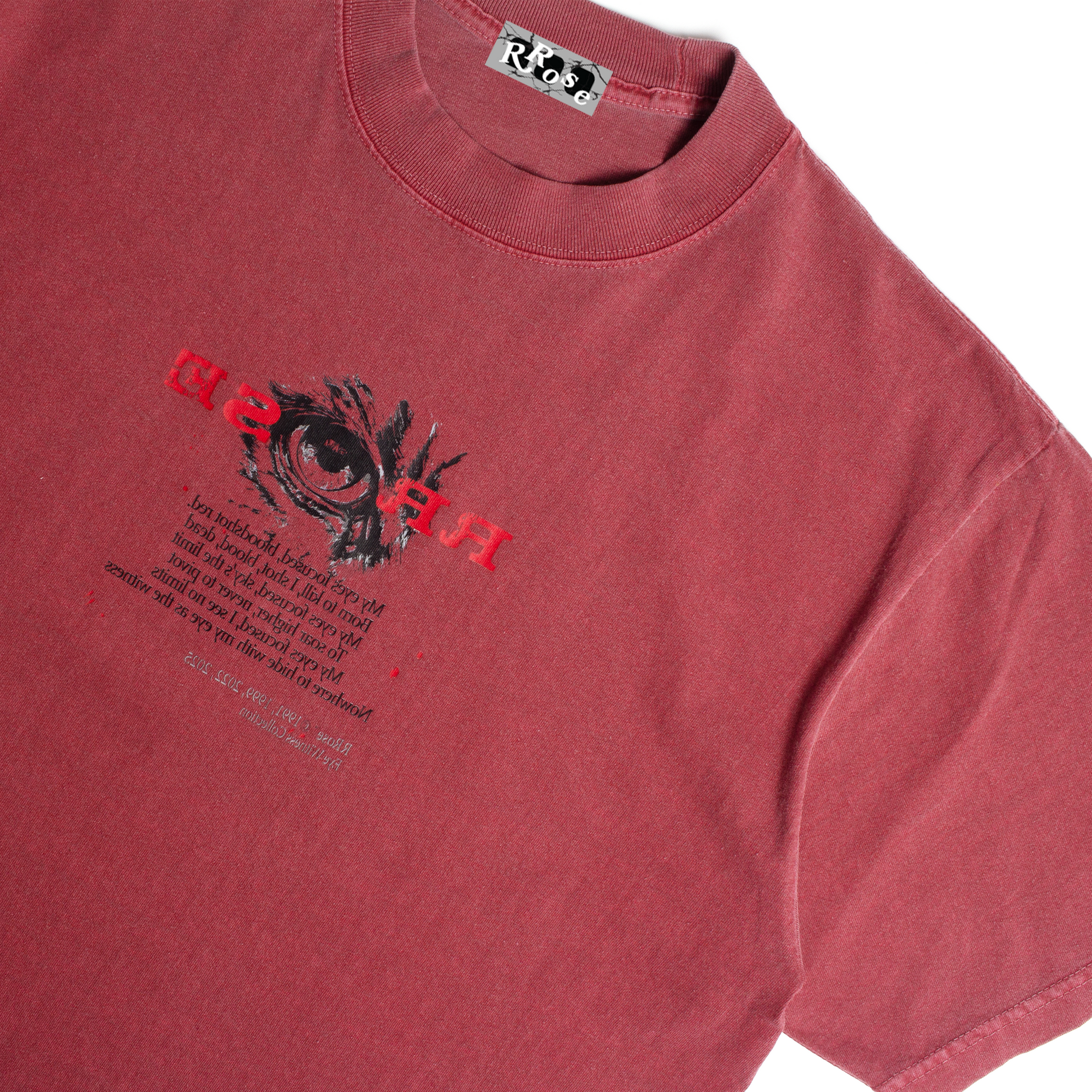 EYE WITNESS POEM HEAVYWEIGHT SHIRT - (VINTAGE FADED RED)