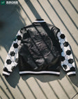 PELE PREMIUM LEATHER VARSITY JACKET - (PHANTOM BLACK)