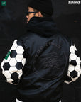 PELE PREMIUM LEATHER VARSITY JACKET - (PHANTOM BLACK)