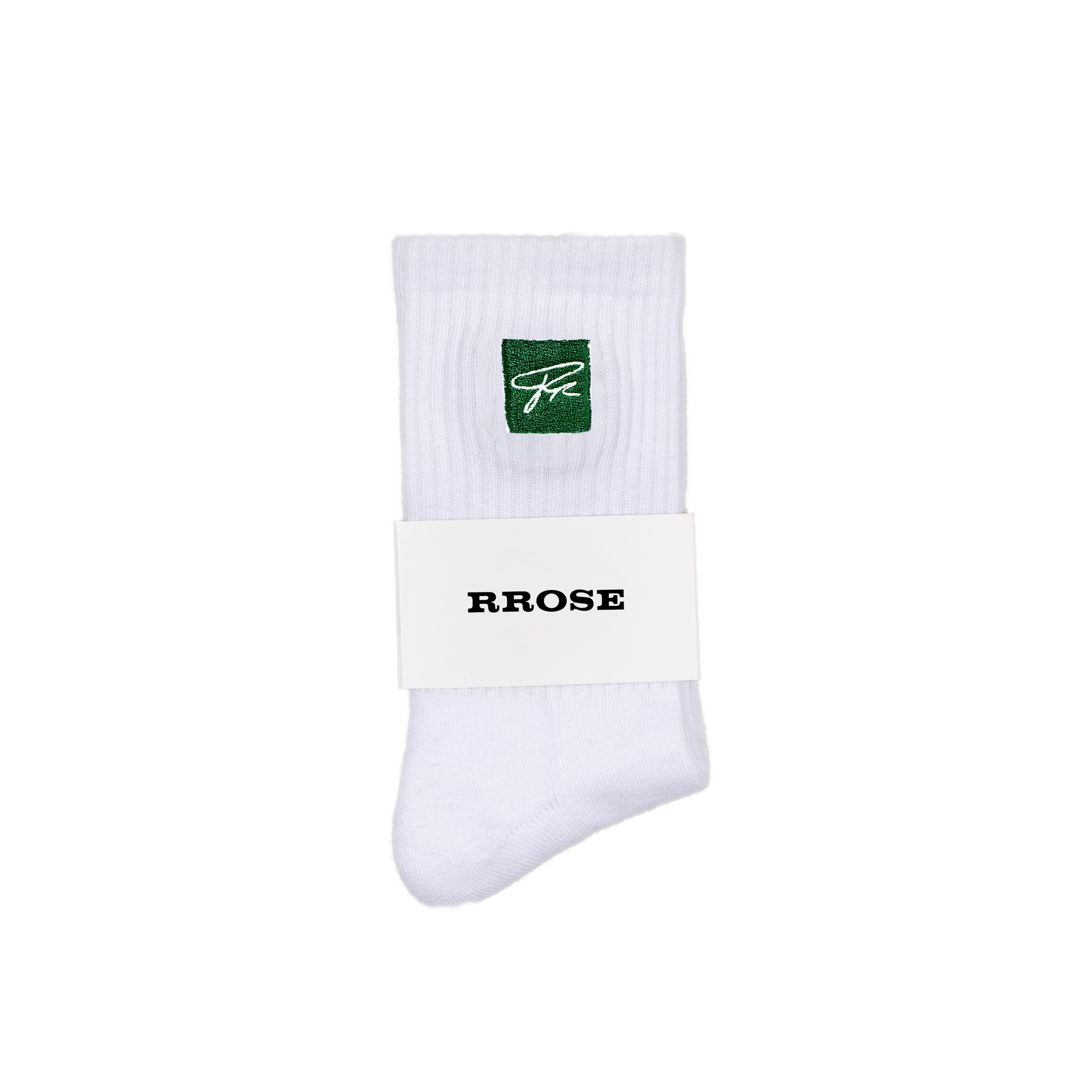 RROSE SIGNATURE LOGO SOCKS - (WHITE)