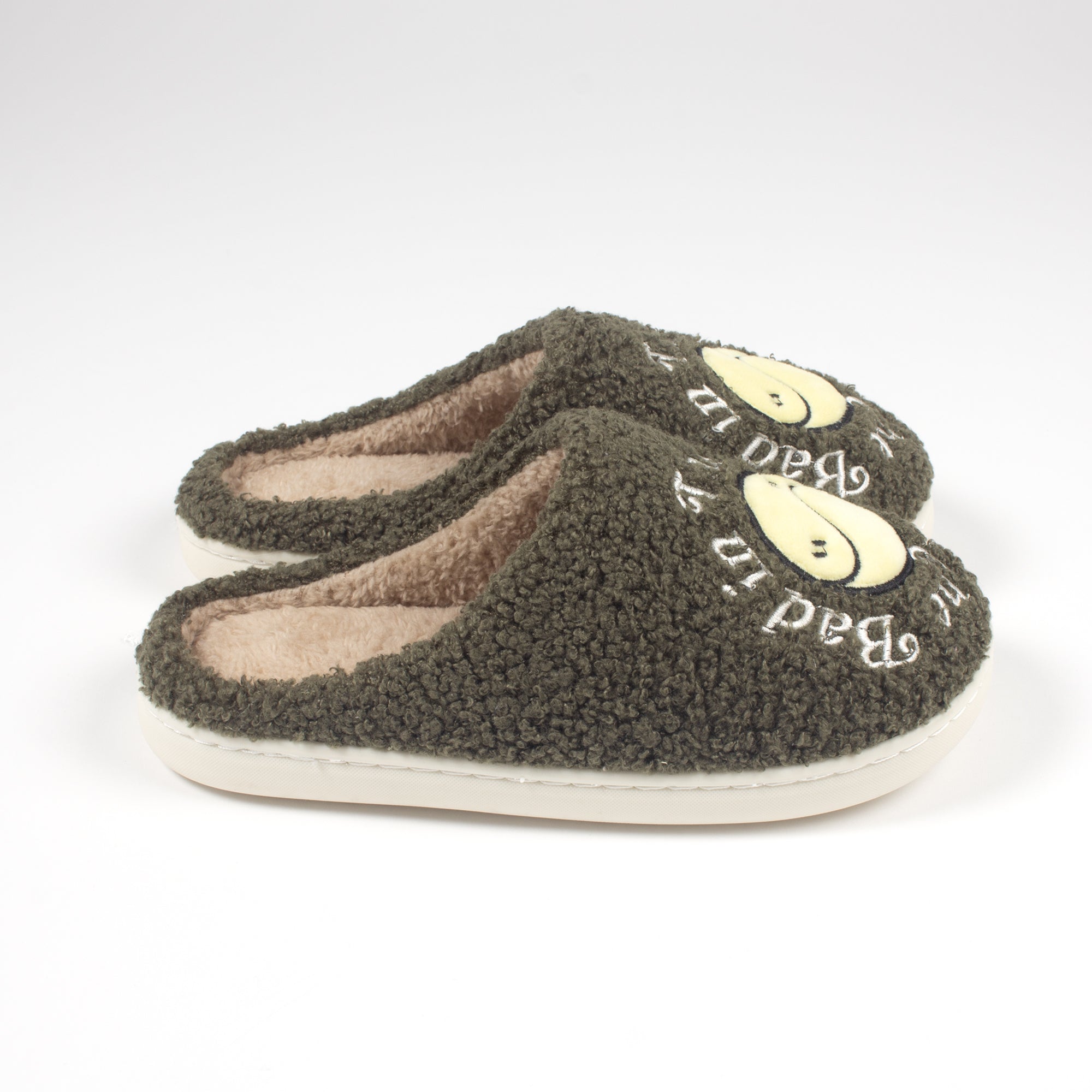 THE GOOD IN THE BAD HOUSE SLIPPERS - (OLIVE GREEN)