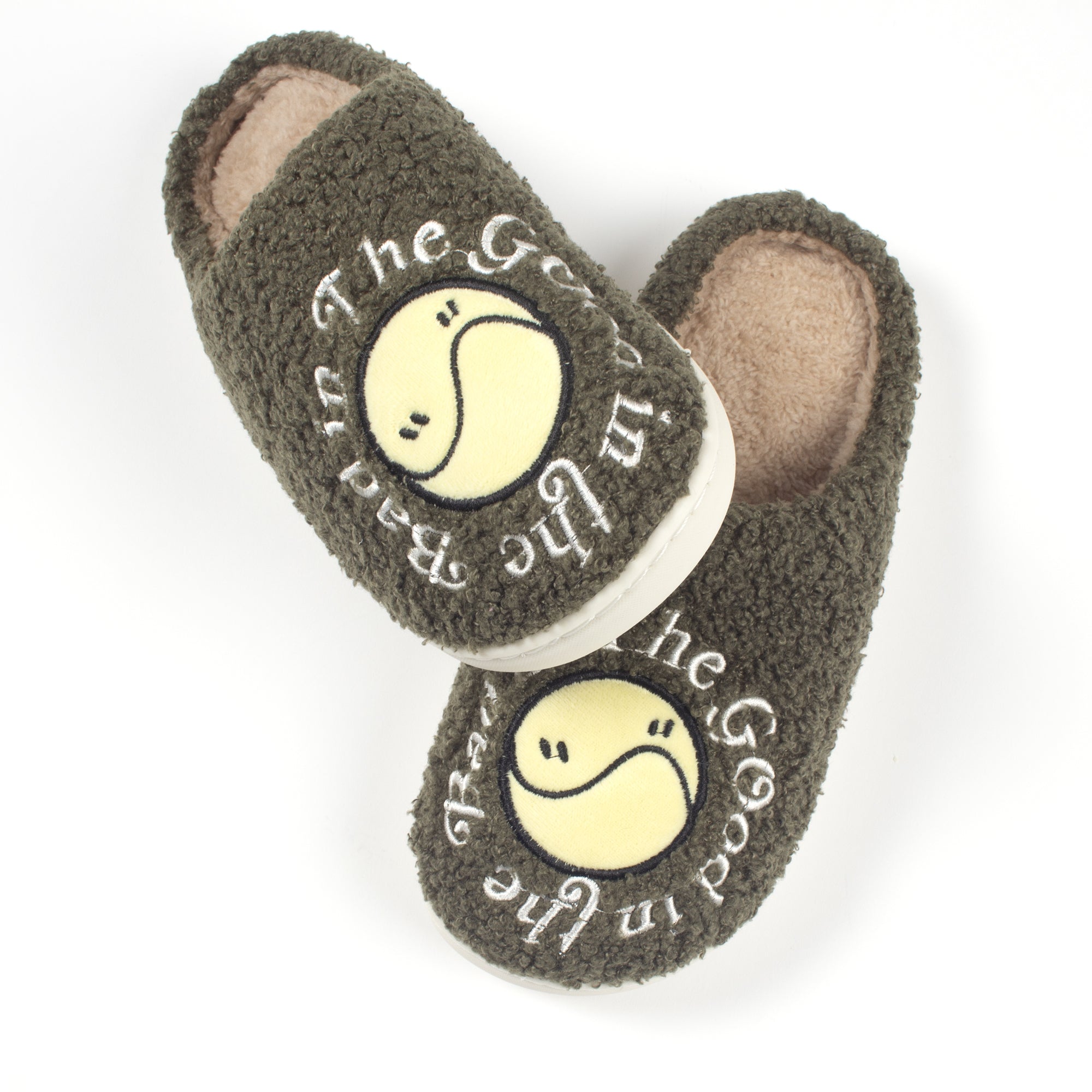 THE GOOD IN THE BAD HOUSE SLIPPERS - (OLIVE GREEN)