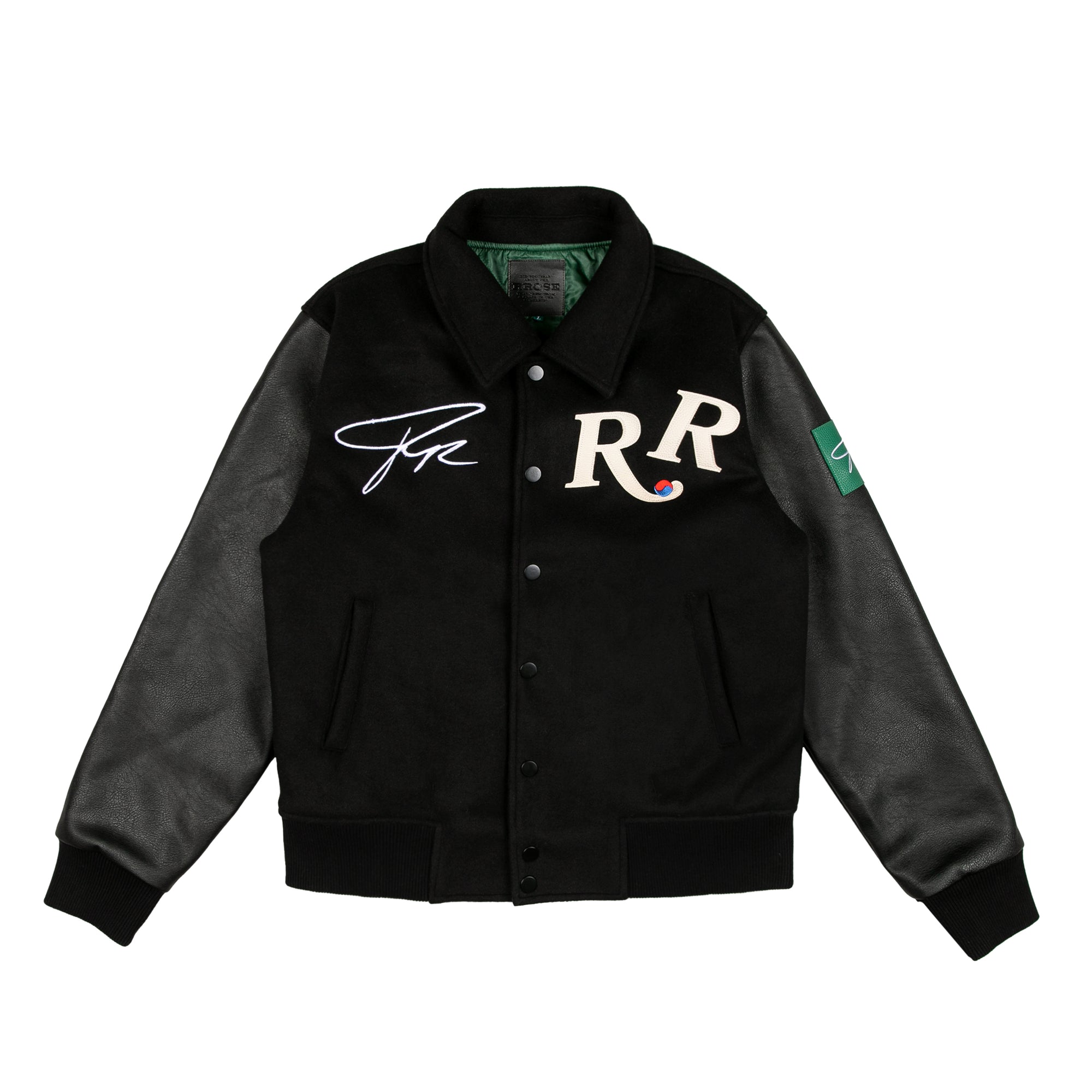 YIN YANG PREMIUM LEATHER VARSITY JACKET - (PHANTOM BLACK)
