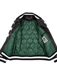 PELE PREMIUM LEATHER VARSITY JACKET - (PHANTOM BLACK)