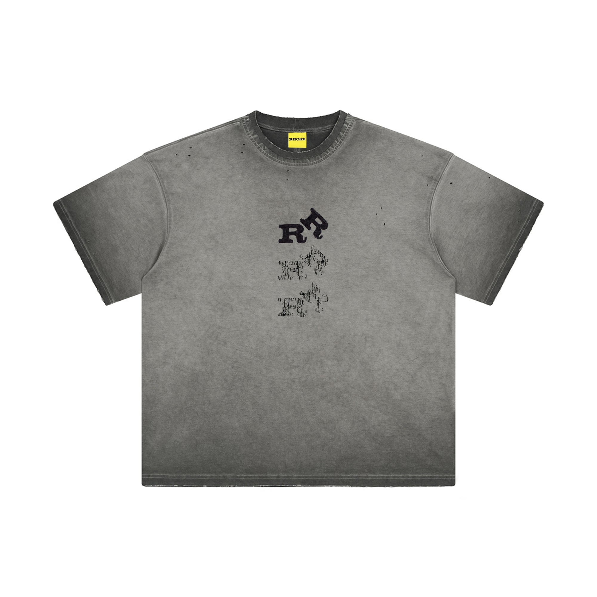 DISPERSED YIN YANG DISTRESSED HEAVYWEIGHT SHIRT - (FADED GREY)