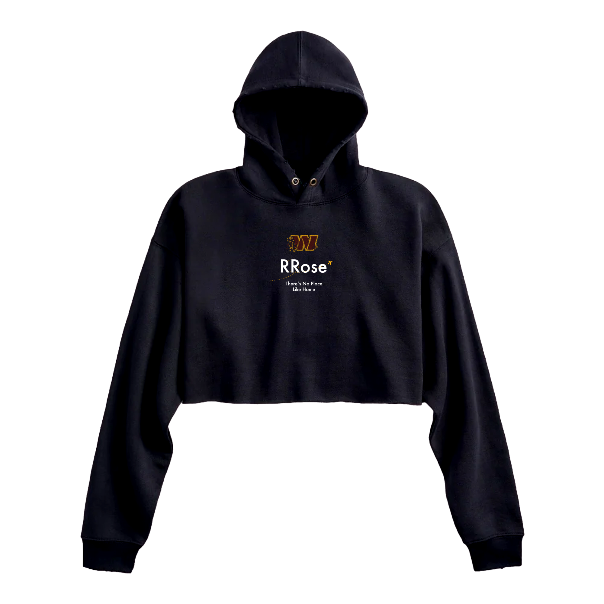 HAIL DMV RAW EDGE WOMEN'S CROP HOODIE - (PHANTOM BLACK)