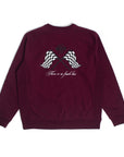 RACE FLAG HEAVYWEIGHT CREWNECK MAROON