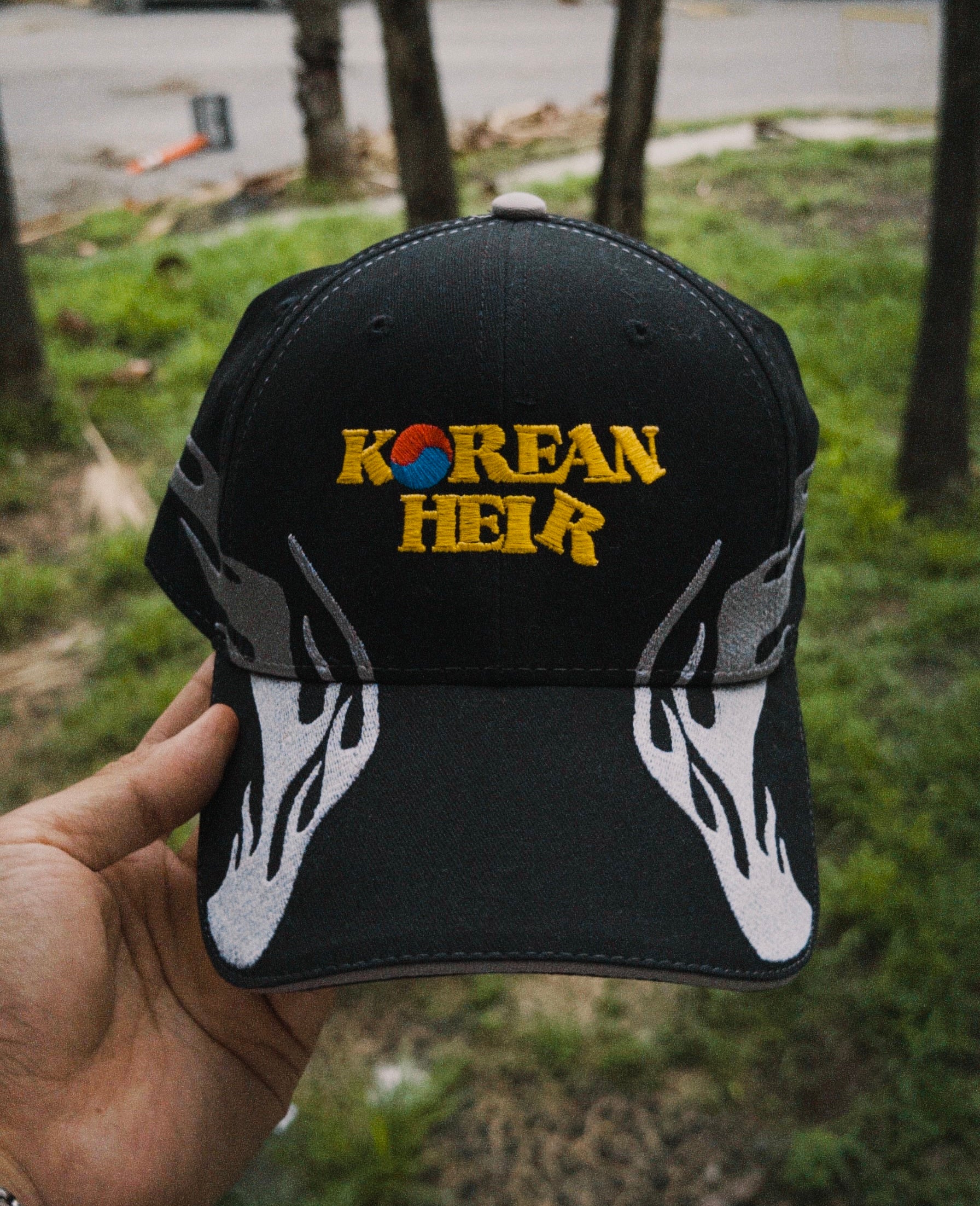 KOREAN HEIR FLAME HAT - (BLACK/GREY)