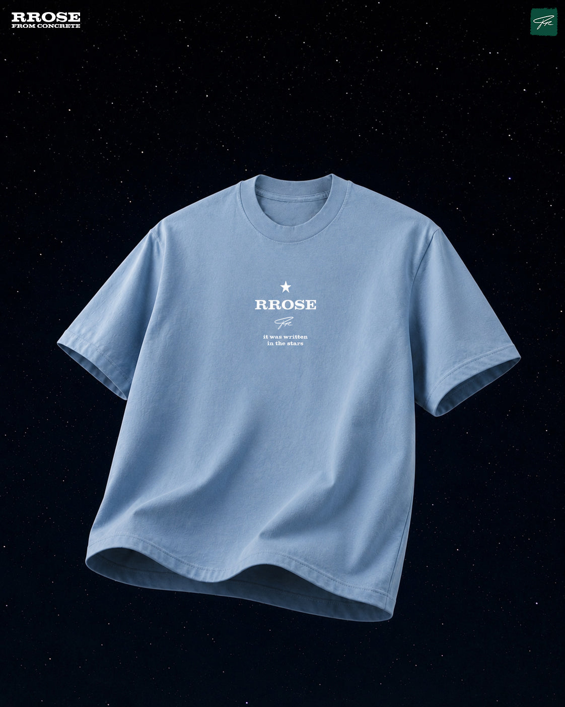 RROSE WRITTEN IN THE STARS HEAVYWEIGHT SHIRT - (SKY BLUE)
