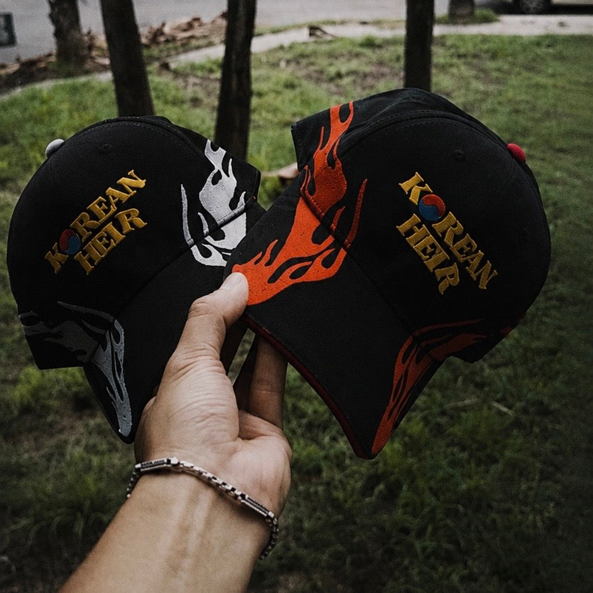 KOREAN HEIR FLAME HAT - (BLACK/RED)
