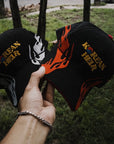 KOREAN HEIR FLAME HAT - (BLACK/RED)