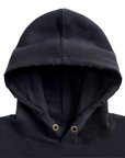 HAIL DMV RAW EDGE WOMEN'S CROP HOODIE - (PHANTOM BLACK)