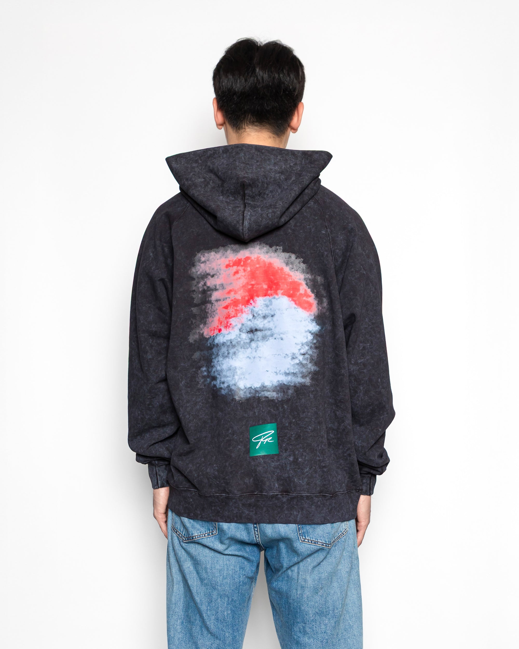 KOREAN HEIR CLOUDS HEAVYWEIGHT HOODIE - (ACID WASH BLACK)