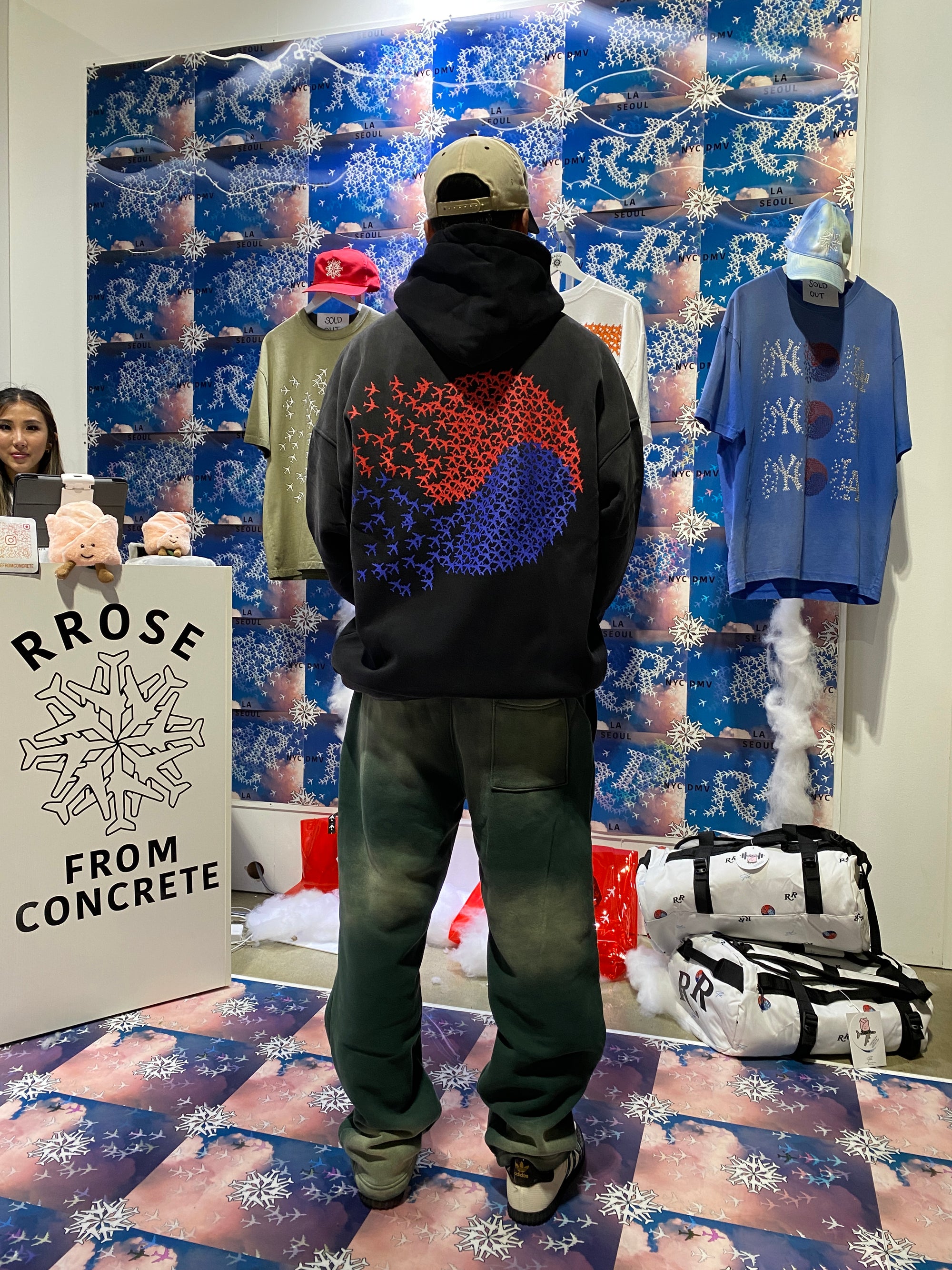 DISTRESSED SUN FADED COZY HOODIE - (VINTAGE BLACK)