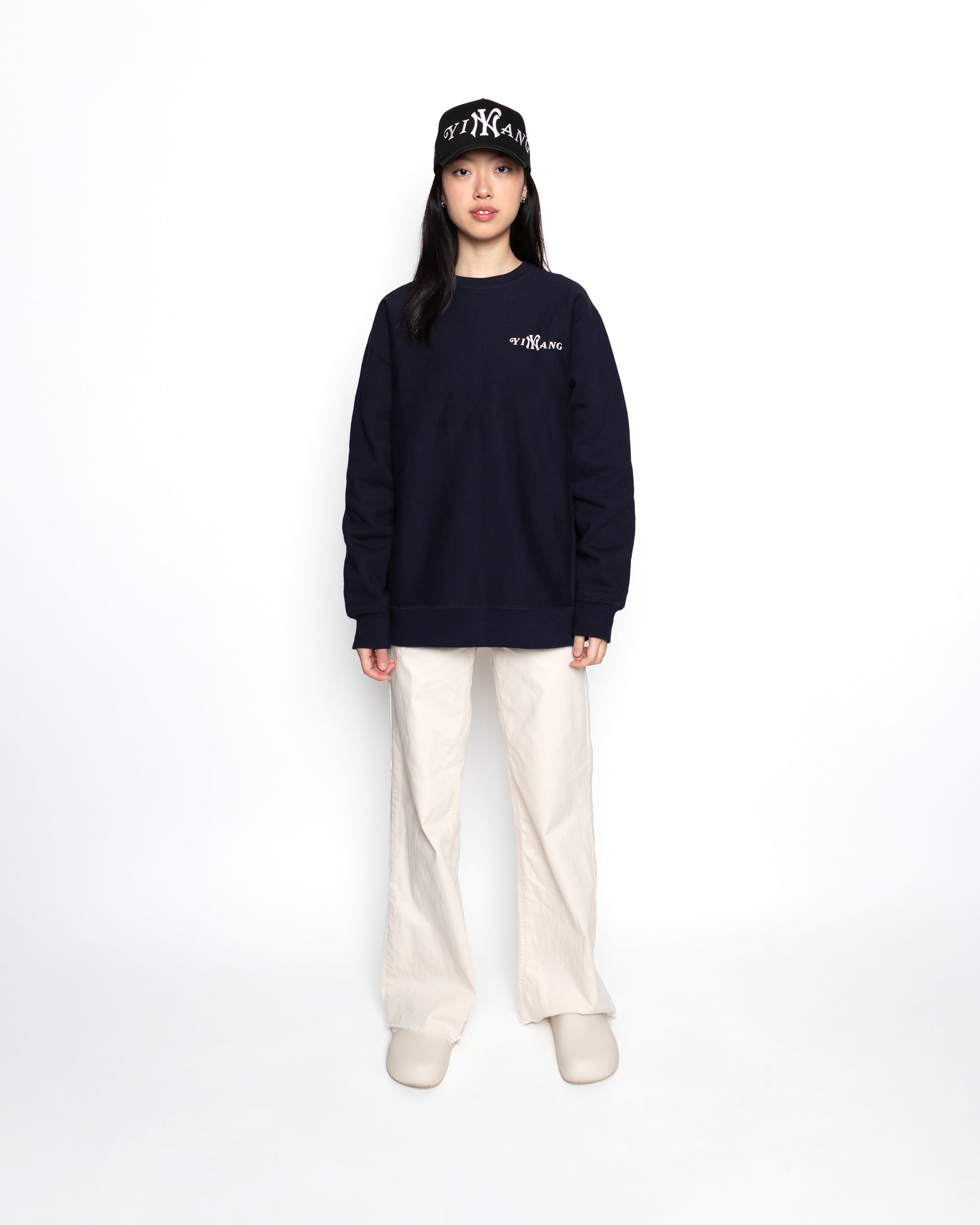 YIN YANG HEAVYWEIGHT CREWNECK - (NYC NAVY)