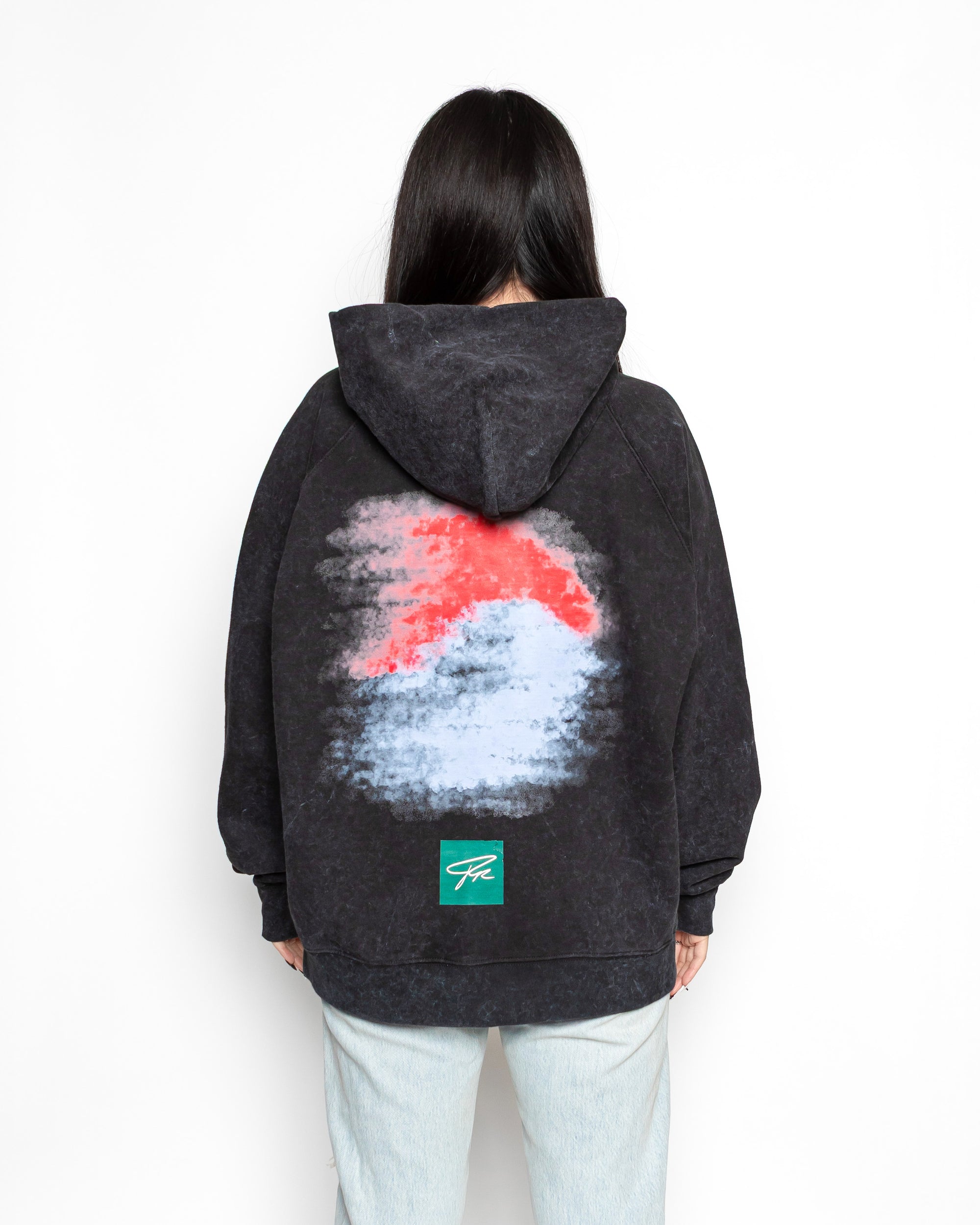 KOREAN HEIR CLOUDS HEAVYWEIGHT HOODIE - (ACID WASH BLACK)