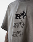 DISPERSED YIN YANG DISTRESSED HEAVYWEIGHT SHIRT - (FADED GREY)