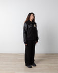 YIN YANG PREMIUM LEATHER VARSITY JACKET - (PHANTOM BLACK)