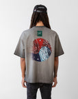 DISPERSED YIN YANG DISTRESSED HEAVYWEIGHT SHIRT - (FADED GREY)