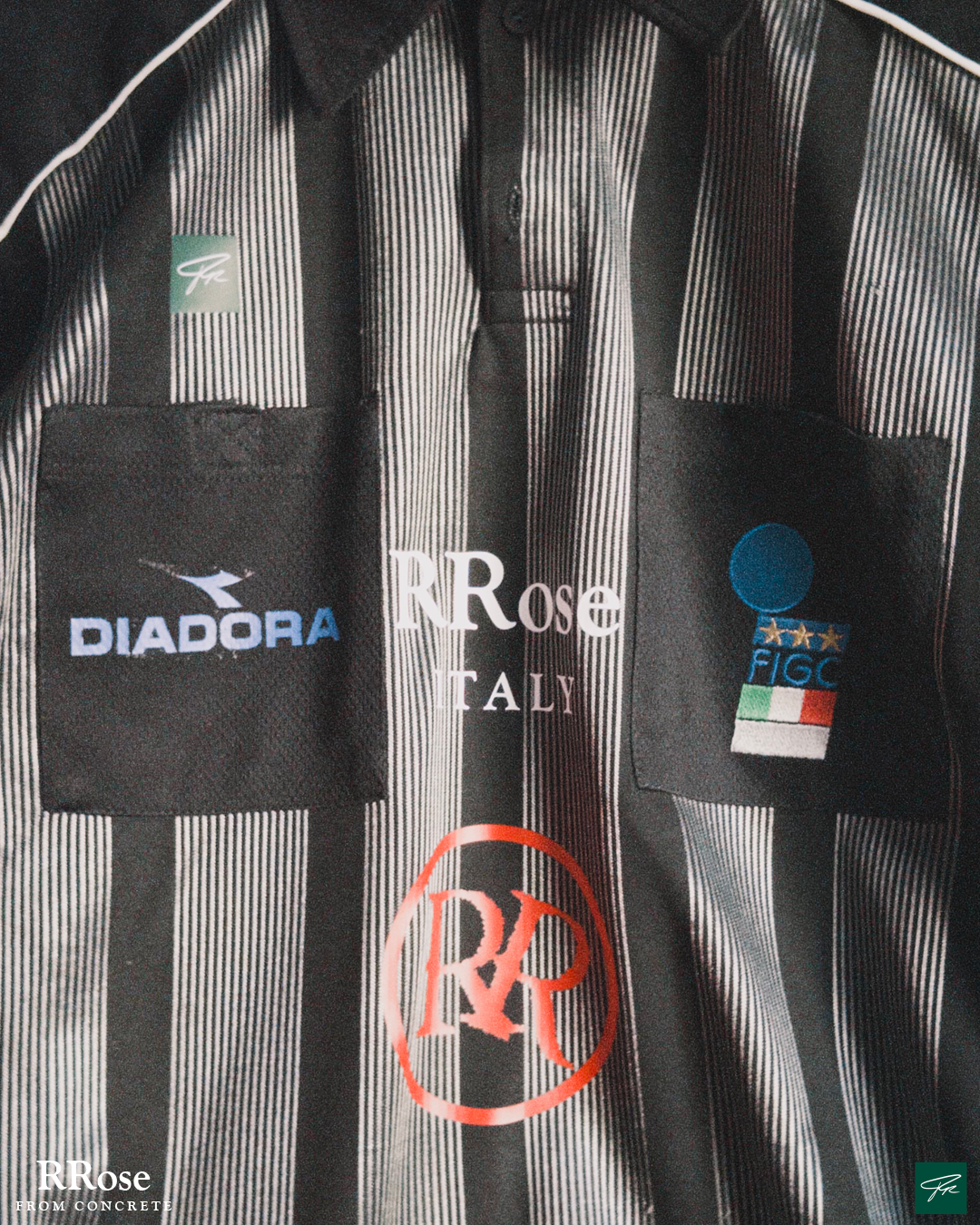 RROSE FC X 1990s DIADORA ITALY REPURPOSED REF JERSEY - (