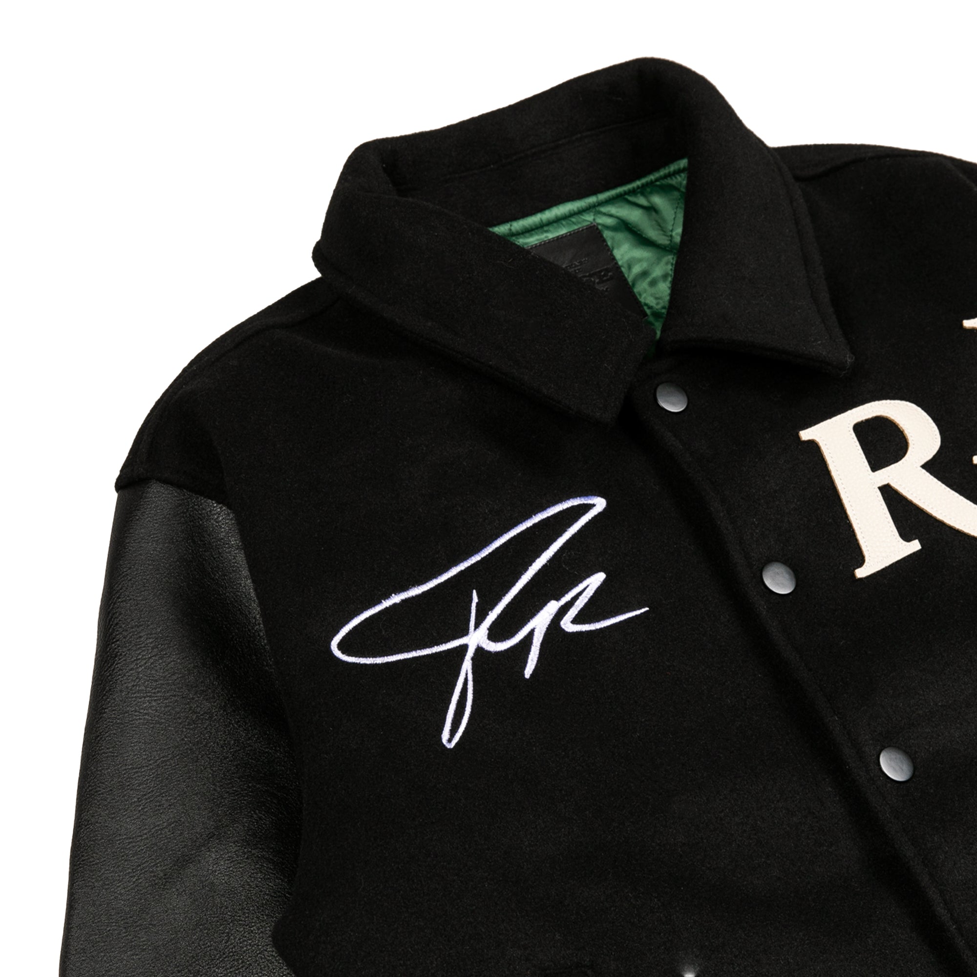 YIN YANG PREMIUM LEATHER VARSITY JACKET - (PHANTOM BLACK)