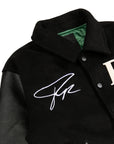 YIN YANG PREMIUM LEATHER VARSITY JACKET - (PHANTOM BLACK)