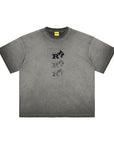 DISPERSED YIN YANG DISTRESSED HEAVYWEIGHT SHIRT - (FADED GREY)