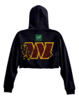 HAIL DMV RAW EDGE WOMEN'S CROP HOODIE - (PHANTOM BLACK)