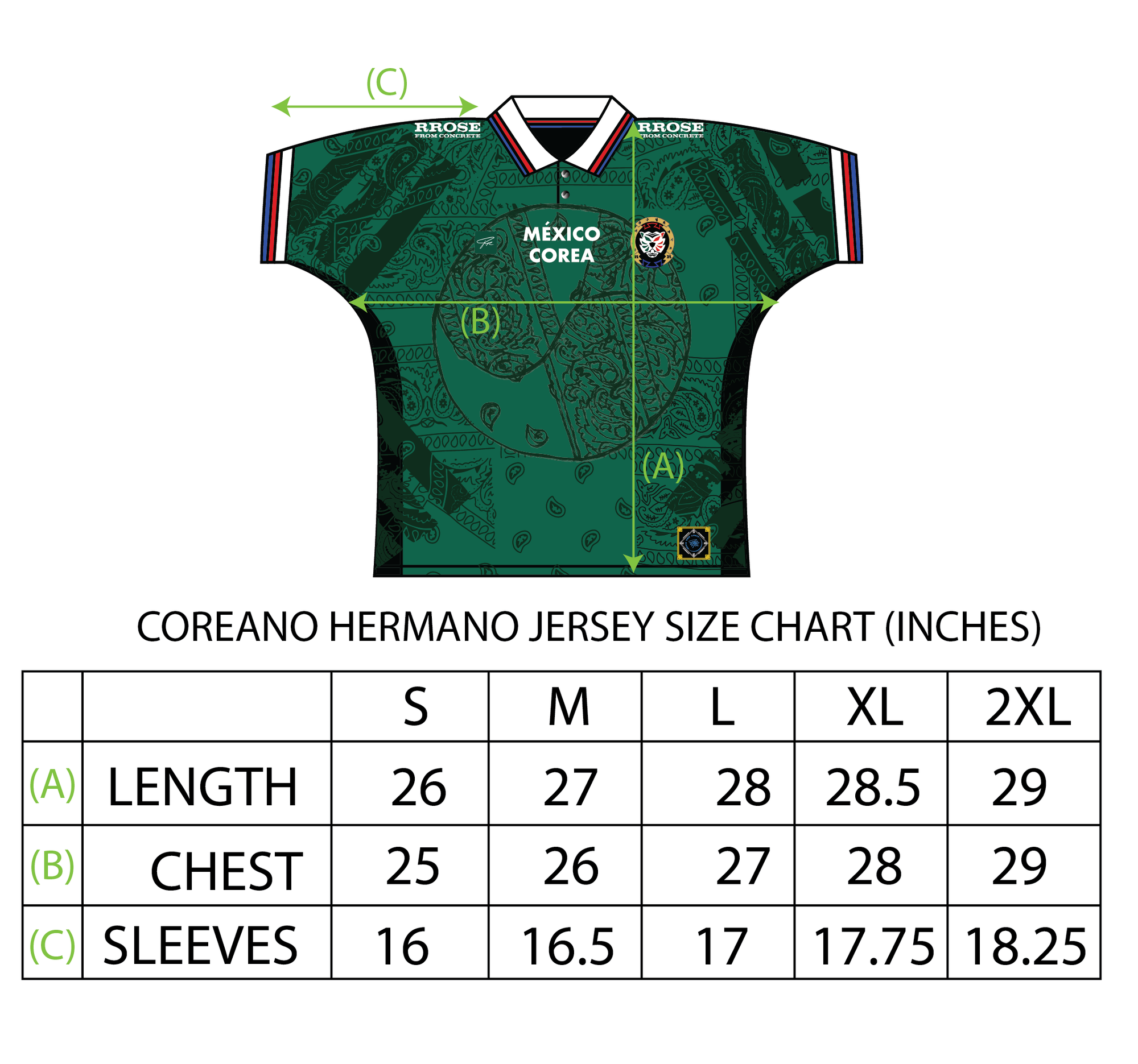 RROSE FC COREANO HERMANO 2026 SOCCER JERSEY - (GREEN)