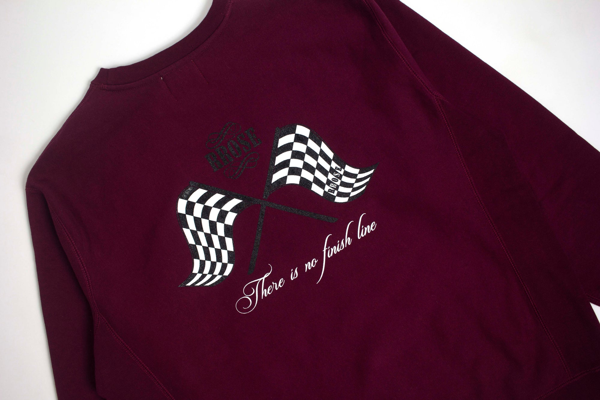 RACE FLAG HEAVYWEIGHT CREWNECK MAROON